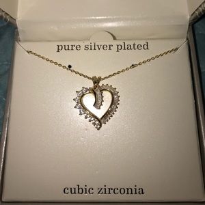 Heart shaped cubic zirconia necklace